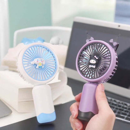 Cartoon portable handheld charging fan
