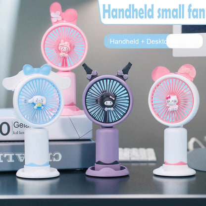Cartoon portable handheld charging fan