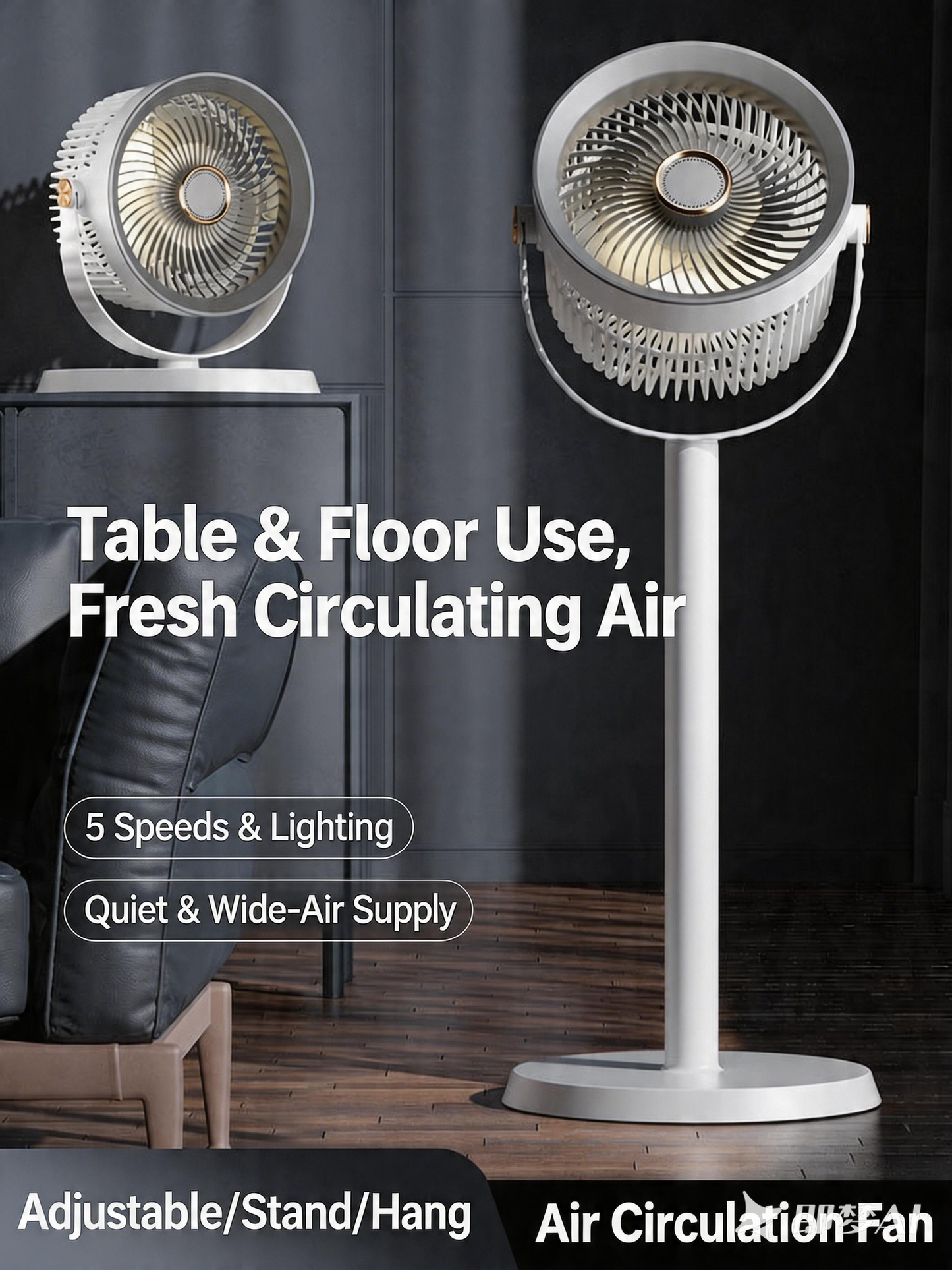 Air Circulation Floor Standing Light Fan