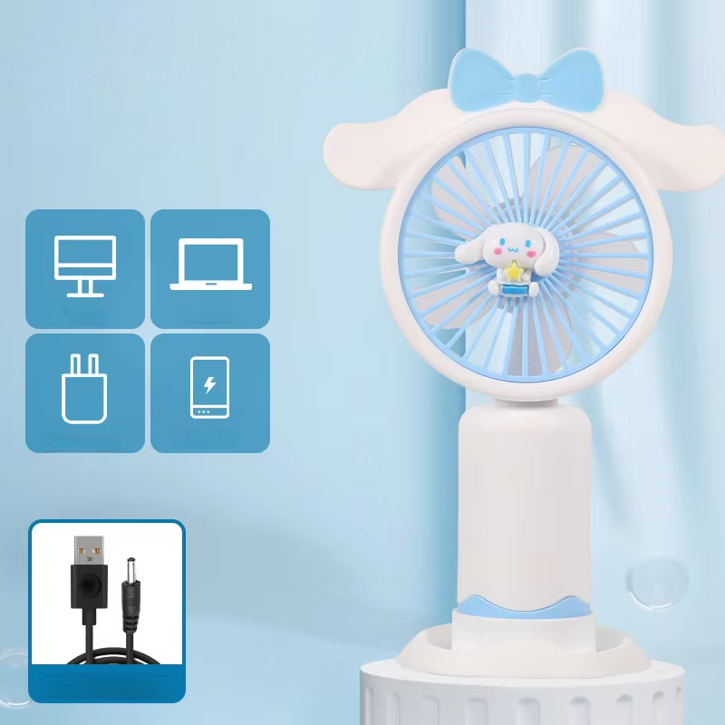 Cartoon portable handheld charging fan