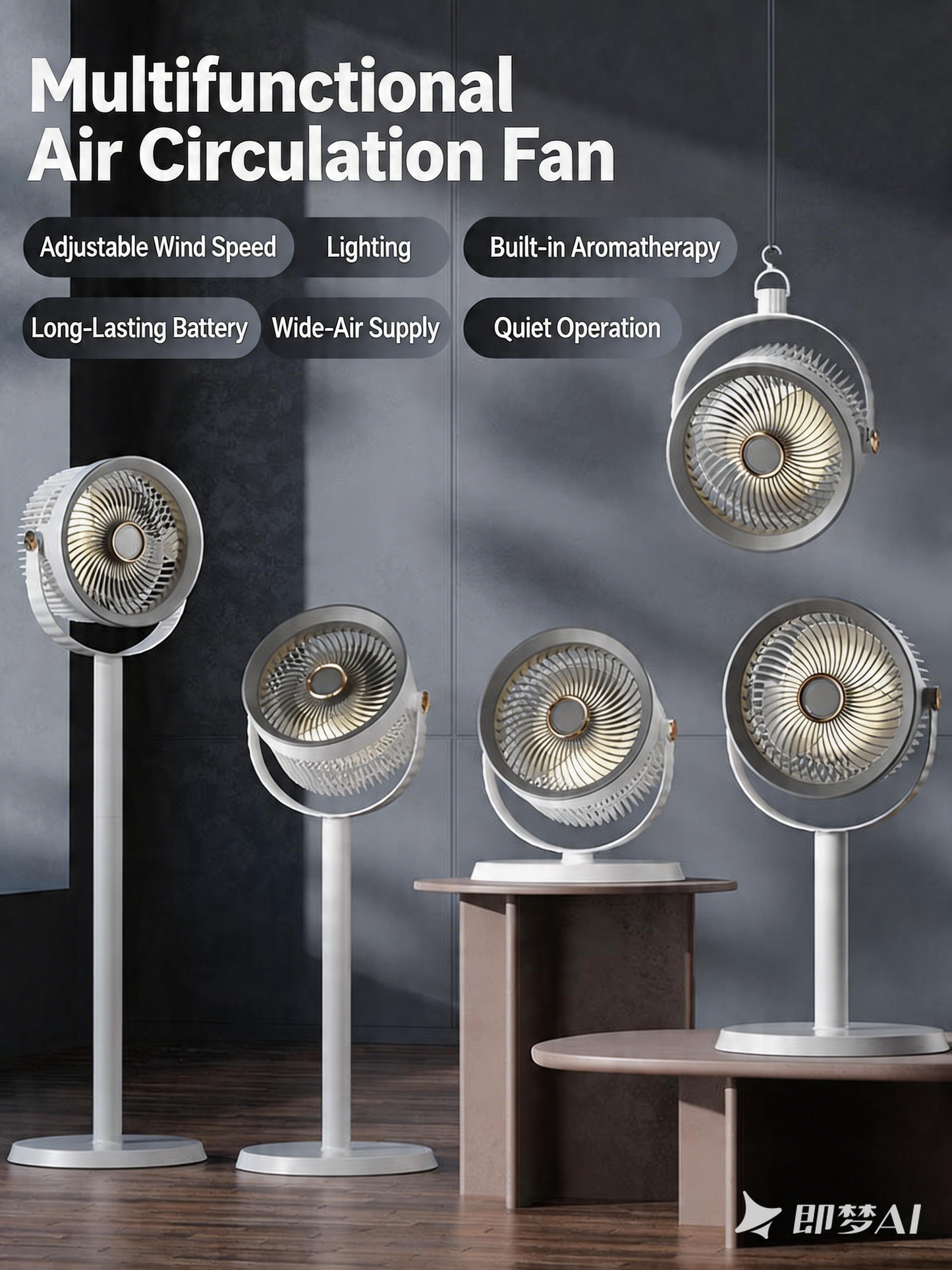Air Circulation Floor Standing Light Fan