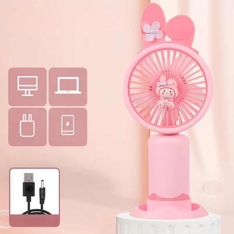 Cartoon portable handheld charging fan